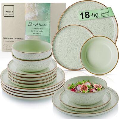 Sänger Minze Dishware Set - Rio de Janeiro Style - 18/6 pcs Sänger Minze Dishware Set - Rio de Janeiro Style - 18/6 pcs