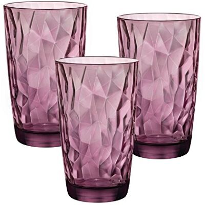 Bormioli Rocco Diamond Cooler Glasses, Rock Purple 16 oz (Pack of 6) Bormioli Rocco Diamond Cooler Glasses, Rock Purple 16 oz (Pack of 6)