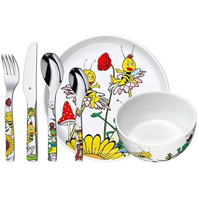 WMF Maya The Bee Cromargan Children's Crockery Set, Multi-Colour, 6-Piece WMF Maya The Bee Cromargan Children's Crockery Set, Multi-Colour, 6-Piece
