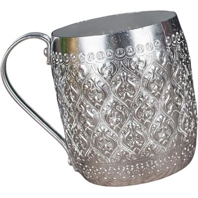 CENGPXGH Artistic Sturdy Portable Tin Alloy Cup for Iced Tea, Silver Tin Alloy Beverage Cup with Excellent Heat Conductivity for Chilling Beverages, Outdoor Drinking Vessel CENGPXGH Artistic Sturdy Portable Tin Alloy Cup for Iced Tea, Silver Tin Alloy Beverage Cup with Excellent Heat Conductivity for Chilling Beverages, Outdoor Drinking Vessel
