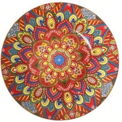 CAZSTYK Ethnic Underglaze Ceramic Tableware Plate, 10 inch Shallow pan Patterned Ceramic Dinnerware Piece with Glossy Underglaze Finish for Rice, Side Dishes, and Serving CAZSTYK Ethnic Underglaze Ceramic Tableware Plate, 10 inch Shallow pan Patterned Ceramic Dinnerware Piece with Glossy Underglaze Finish for Rice, Side Dishes, and Serving