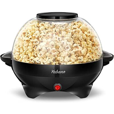 Yabano Popcorn Maker Machine 5L, Electric Popcorn Popper with Stirring Rod & Non-Stick Plate, Healthy 800W Popcorn Maker with Serving Bowl Lid, Quick Heating for Home Movie Nights & Parties Yabano Popcorn Maker Machine 5L, Electric Popcorn Popper with Stirring Rod & Non-Stick Plate, Healthy 800W Popcorn Maker with Serving Bowl Lid, Quick Heating for Home Movie Nights & Parties