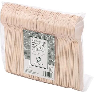Utopia Birch Wood Spoon 6.25inch / 16cm, F90213-000000-B01010, Pack of 1000 Utopia Birch Wood Spoon 6.25inch / 16cm, F90213-000000-B01010, Pack of 1000
