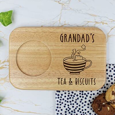 eBuyGB Grandad's Tea & Biscuits Board, Wooden Treat Board, Snack Tray, Father's Day, Birthday Gifts for Grandad eBuyGB Grandad's Tea & Biscuits Board, Wooden Treat Board, Snack Tray, Father's Day, Birthday Gifts for Grandad