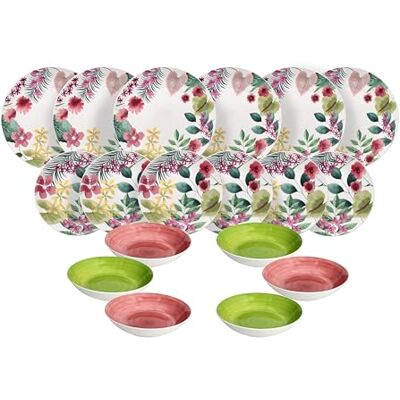 Tognana Kalima 18-Piece Dinner Set for 6 People, Porcelain, Multi-Colour Tognana Kalima 18-Piece Dinner Set for 6 People, Porcelain, Multi-Colour
