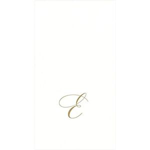Caspari " Signature Gold Initial E Paper Linen Guest Towels, White Pearl, Pack of 24 Caspari " Signature Gold Initial E Paper Linen Guest Towels, White Pearl, Pack of 24