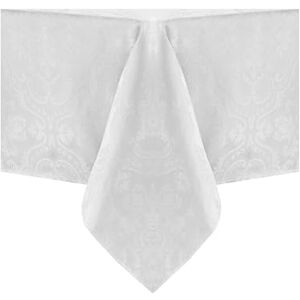 Elrene Damask Tablecloth, Polyester, White, 102" x 60" (Rectangular) Elrene Damask Tablecloth, Polyester, White, 102" x 60" (Rectangular)