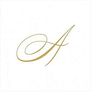 Caspari " Signature Gold Initial A Paper Linen Cocktail Napkins, White Pearl, Pack of 30 Caspari " Signature Gold Initial A Paper Linen Cocktail Napkins, White Pearl, Pack of 30