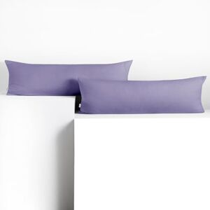 DecoKing 2 Pillowcases 40 x 145 cm Jersey 100% Combed Cotton Zip Lavender Amber DecoKing 2 Pillowcases 40 x 145 cm Jersey 100% Combed Cotton Zip Lavender Amber