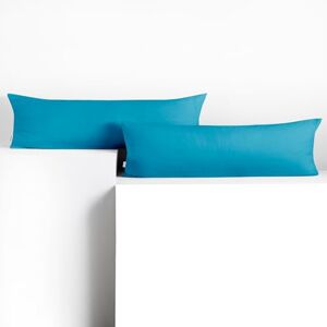 DecoKing 2 Pillowcases 40 x 145 cm Jersey 100% Combed Cotton Zip Cyan Amber DecoKing 2 Pillowcases 40 x 145 cm Jersey 100% Combed Cotton Zip Cyan Amber