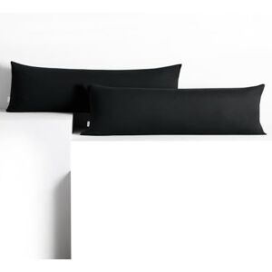 DecoKing 2 Pillowcases 40 x 145 cm Jersey 100% Combed Cotton Zip Black Amber DecoKing 2 Pillowcases 40 x 145 cm Jersey 100% Combed Cotton Zip Black Amber