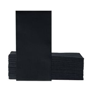 VelaHub Soft Point 50 Napkins, 1/8 Fold, High-Quality Disposable Napkins, 39 x 38 cm, Black VelaHub Soft Point 50 Napkins, 1/8 Fold, High-Quality Disposable Napkins, 39 x 38 cm, Black