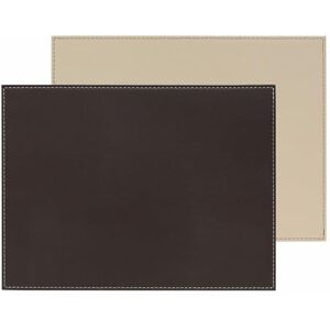 Freeform Duo Rectangular Placemat, Chocolate/Cream Faux Leather, One Size Freeform Duo Rectangular Placemat, Chocolate/Cream Faux Leather, One Size