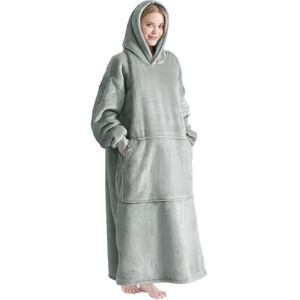 Good Nite Wearable Blanket Oversized Hoodie Blanket for Women & Men Sherpa Snuggle Blankets for Adults Fluffy Warm Hooded Throw with Pockets Grey (Grey, Sherpa-90x130 cm) Good Nite Wearable Blanket Oversized Hoodie Blanket for Women & Men Sherpa Snuggle Blankets for Adults Fluffy Warm Hooded Throw with Pockets Grey (Grey, Sherpa-90x130 cm)