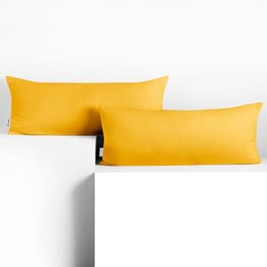 DecoKing 2 Pillowcases 40 x 120 cm Jersey 100% Combed Cotton Zip Yellow Amber DecoKing 2 Pillowcases 40 x 120 cm Jersey 100% Combed Cotton Zip Yellow Amber