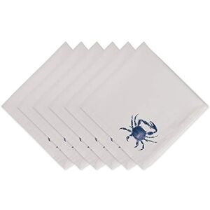DII Tabletop, Cotton, Blue Crab, 20" x 20" (Set of 6) DII Tabletop, Cotton, Blue Crab, 20" x 20" (Set of 6)