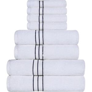 Superior Towel Set, 100% Turkish Cotton 800 GSM, Ideal for Master Bath, Guest Bathroom, or Beach, Ultra-Plush, Set Includes; 8 Pieces, Face/Washcloths, Hand Towels, Bath Towels, Navy Blue Superior Towel Set, 100% Turkish Cotton 800 GSM, Ideal for Master Bath, Guest Bathroom, or Beach, Ultra-Plush, Set Includes; 8 Pieces, Face/Washcloths, Hand Towels, Bath Towels, Navy Blue