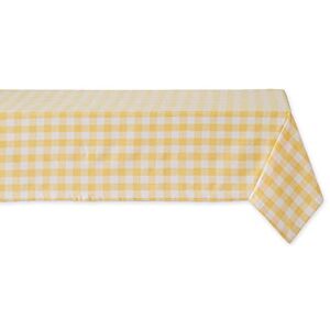 DII Checkered Tabletop Collection 100% Cotton, Machine Washable, Tablecloth, 52x52, Yellow DII Checkered Tabletop Collection 100% Cotton, Machine Washable, Tablecloth, 52x52, Yellow