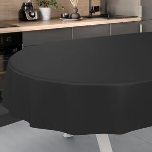 ANRO Oilcloth Tablecloth Washable Oilcloth Garden Tablecloth Outdoor Indoor Oval 220 x 140 cm Cut Edge Black ANRO Oilcloth Tablecloth Washable Oilcloth Garden Tablecloth Outdoor Indoor Oval 220 x 140 cm Cut Edge Black