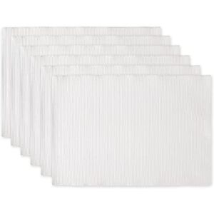 DII Basic Everyday Ribbed Tabletop 100% Cotton, Placemat Set, 13x19, White, 6 Piece DII Basic Everyday Ribbed Tabletop 100% Cotton, Placemat Set, 13x19, White, 6 Piece