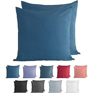 Komfortec Cotton Cushion Covers - Set of 2 - 80x80cm - Deep Sea Blue Komfortec Cotton Cushion Covers - Set of 2 - 80x80cm - Deep Sea Blue