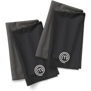 MasterChef Tea Towels for Kitchen, Premium Cotton Tea Towels Pack of 4, Kitchen Towel Set with Official Show Logo & Hanging Loop, Machine Washable, Highly Absorbent for Drying & Cleaning, Elite MasterChef Tea Towels for Kitchen, Premium Cotton Tea Towels Pack of 4, Kitchen Towel Set with Official Show Logo & Hanging Loop, Machine Washable, Highly Absorbent for Drying & Cleaning, Elite