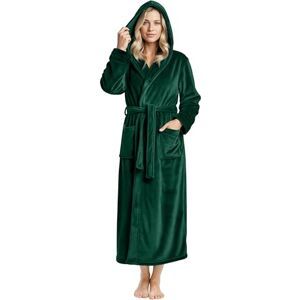 NY Threads Women Fleece Hooded Bathrobe Plush Long Robe, Green, Medium NY Threads Women Fleece Hooded Bathrobe Plush Long Robe, Green, Medium