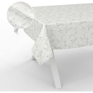 ANRO Oilcloth Tablecloth, Washable, Oilcloth, Garden Tablecloth, Outdoor, Indoor, 220 x 140 cm, Cut Edge, Leaves, Grey ANRO Oilcloth Tablecloth, Washable, Oilcloth, Garden Tablecloth, Outdoor, Indoor, 220 x 140 cm, Cut Edge, Leaves, Grey