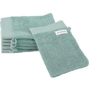 TOM TAILOR Herding Wash Mitts Set of 6 16 x 21 cm 100% Cotton Terry Cloth with Hanger and Label with Logo, Colour Bath Towel Turquoise (Fresh Sage) TOM TAILOR Herding Wash Mitts Set of 6 16 x 21 cm 100% Cotton Terry Cloth with Hanger and Label with Logo, Colour Bath Towel Turquoise (Fresh Sage)