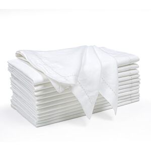 THE BEER VALLEY 12-Pack Hemstitched Dinner Napkins Oversized 20x20 Cotton Fabric Tailored with Mitered Corner Ideal for Events and Regular Use White THE BEER VALLEY 12-Pack Hemstitched Dinner Napkins Oversized 20x20 Cotton Fabric Tailored with Mitered Corner Ideal for Events and Regular Use White