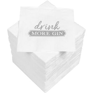 Heku 150 Cocktail Napkins, 3-Ply, 25 x 25 cm, Drink More Gin Heku 150 Cocktail Napkins, 3-Ply, 25 x 25 cm, Drink More Gin