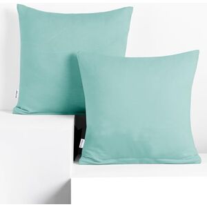 DecoKing 2 Pillowcases Jersey 50x50cm Zip Light Turquoise DecoKing 2 Pillowcases Jersey 50x50cm Zip Light Turquoise