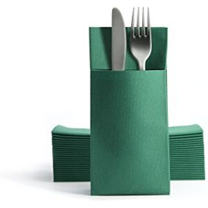 Alvotex Chic Airlaid 50 Cutlery Napkins Cutlery Pockets, Fabric-Like, Disposable Napkin, 39 x 40 cm, Green Alvotex Chic Airlaid 50 Cutlery Napkins Cutlery Pockets, Fabric-Like, Disposable Napkin, 39 x 40 cm, Green