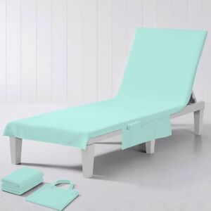 GC GAVENO CAVAILIA Beach Chair Cover with Bag Luxury 100% Polyester Sun Lounger Towels with Side Pockets Plain Chaise Lounge Cover for Beach, Pool, Garden, Holiday & Travel (75 x 215 Cm) Aqua GC GAVENO CAVAILIA Beach Chair Cover with Bag Luxury 100% Polyester Sun Lounger Towels with Side Pockets Plain Chaise Lounge Cover for Beach, Pool, Garden, Holiday & Travel (75 x 215 Cm) Aqua