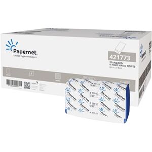 Papernet V-Fold Hand Towel 421773, Recycled Blue, 4,800 Disposable Paper Towels, 1 Ply, Open Dimensions 23x24.5cm Papernet V-Fold Hand Towel 421773, Recycled Blue, 4,800 Disposable Paper Towels, 1 Ply, Open Dimensions 23x24.5cm