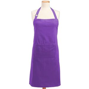 DII 100% Cotton, Colorful Unisex Bib Chef Kitchen Apron, Adjustable Neck & Waist Ties, Front Pocket, Durable, Comfortable, Perfect for Cooking, Baking, BBQ- Neon Purple DII 100% Cotton, Colorful Unisex Bib Chef Kitchen Apron, Adjustable Neck & Waist Ties, Front Pocket, Durable, Comfortable, Perfect for Cooking, Baking, BBQ- Neon Purple
