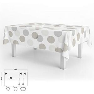 ORYX Rectangular Oilcloth Tablecloth Circles Beige Waterproof Stain Resistant PVC 140 x 250 cm Cut to Size Indoor and Outdoor Use ORYX Rectangular Oilcloth Tablecloth Circles Beige Waterproof Stain Resistant PVC 140 x 250 cm Cut to Size Indoor and Outdoor Use