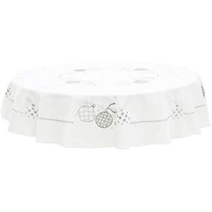 Mr Crimbo - Round Embroidered Fabric Tablecloth - 177cm - Embroidered - Tablecloth Mr Crimbo - Round Embroidered Fabric Tablecloth - 177cm - Embroidered - Tablecloth