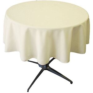 LA Linen Polyester Poplin Round Tablecloth, 58", Ivory LA Linen Polyester Poplin Round Tablecloth, 58", Ivory