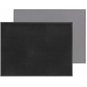 Freeform Duo Rectangular Placemat, Faux Leather, Black/Grey, One Size Freeform Duo Rectangular Placemat, Faux Leather, Black/Grey, One Size