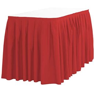 LinenTablecloth LTC LINENS 14 ft. Accordion Pleat Polyester Table Skirt Red LinenTablecloth LTC LINENS 14 ft. Accordion Pleat Polyester Table Skirt Red
