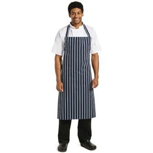 Whites Chefs Clothing Whites Bib Apron Blue/White Butchers Stripe 35-40 Whites Chefs Clothing Whites Bib Apron Blue/White Butchers Stripe 35-40
