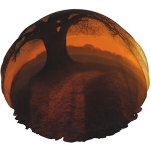 BTCOWZRV Tree At Golden Sunset Print Shower Cap For Women Double Layer Waterproof Bath Cap Elastic Reusable Shower Hat Hair Protection Bath Hat For Spa Salon Bathing Ladies BTCOWZRV Tree At Golden Sunset Print Shower Cap For Women Double Layer Waterproof Bath Cap Elastic Reusable Shower Hat Hair Protection Bath Hat For Spa Salon Bathing Ladies