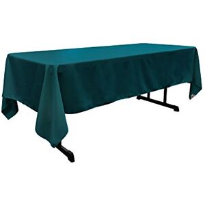 LA Linen Poplin Rectangular Tablecloth, Polyester, Dark Teal, 60 x 126-Inch LA Linen Poplin Rectangular Tablecloth, Polyester, Dark Teal, 60 x 126-Inch
