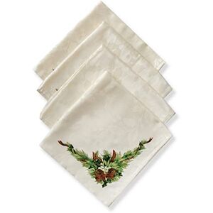 Benson Mills Christmas Ribbons Engineered Printed Fabric Cloth Napkins for Christmas, Winter, and Holiday Tablecloths (19" X 19" Napkins Set of 4, Xmas Ribbons) Benson Mills Christmas Ribbons Engineered Printed Fabric Cloth Napkins for Christmas, Winter, and Holiday Tablecloths (19" X 19" Napkins Set of 4, Xmas Ribbons)