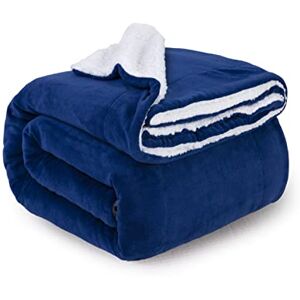 ComfyWell Sherpa Fleece Blanket, Soft and Cozy Throw Blanket, Large Fluffy Blanket throws for Sofa, Couch, Bed, Travel, Thick Thermal Warm Bed Blanket 200x240cm. (King, Navy) ComfyWell Sherpa Fleece Blanket, Soft and Cozy Throw Blanket, Large Fluffy Blanket throws for Sofa, Couch, Bed, Travel, Thick Thermal Warm Bed Blanket 200x240cm. (King, Navy)