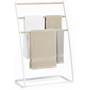 Relaxdays Freestanding Towel Ladder with 3 Rungs for Towels & Clothes, 86 x 58 x 30 cm, White Relaxdays Freestanding Towel Ladder with 3 Rungs for Towels & Clothes, 86 x 58 x 30 cm, White