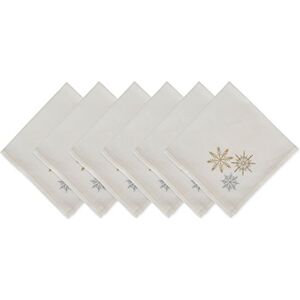 DII Holiday Tabletop Collection, Cotton, Sparkle Snowflakes, 20" x 20" (Set of 6) DII Holiday Tabletop Collection, Cotton, Sparkle Snowflakes, 20" x 20" (Set of 6)