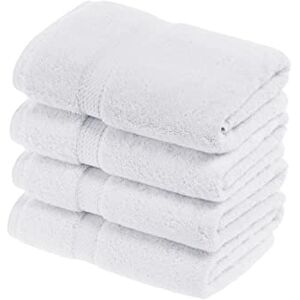 Superior Egyptian Cotton Pile Hand Towel Set of 4, Ultra Soft Luxury Towels, Thick Plush Essentials, Absorbent Heavyweight, Guest Bath, Hotel, Spa, Home Bathroom, Shower Basics, White Superior Egyptian Cotton Pile Hand Towel Set of 4, Ultra Soft Luxury Towels, Thick Plush Essentials, Absorbent Heavyweight, Guest Bath, Hotel, Spa, Home Bathroom, Shower Basics, White