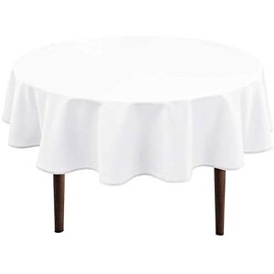 Hiasan White Round Tablecloth 60 Inch Waterproof Stain Resistant Spillproof Polyester Fabric Table Cloth for Dining Room Kitchen Parties Hiasan White Round Tablecloth 60 Inch Waterproof Stain Resistant Spillproof Polyester Fabric Table Cloth for Dining Room Kitchen Parties
